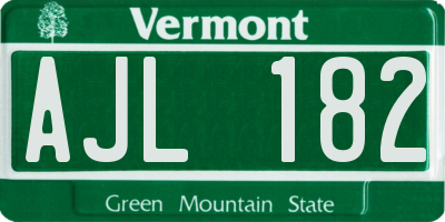 VT license plate AJL182