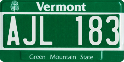 VT license plate AJL183