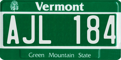 VT license plate AJL184