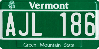 VT license plate AJL186