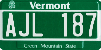 VT license plate AJL187