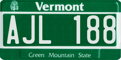 VT license plate AJL188