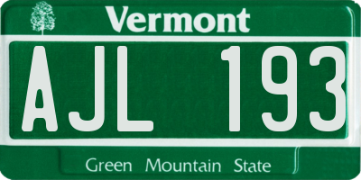 VT license plate AJL193