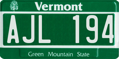 VT license plate AJL194