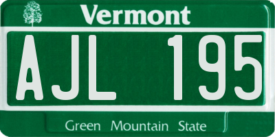 VT license plate AJL195