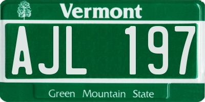 VT license plate AJL197