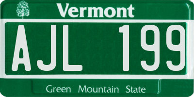 VT license plate AJL199