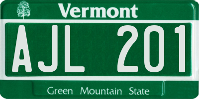 VT license plate AJL201
