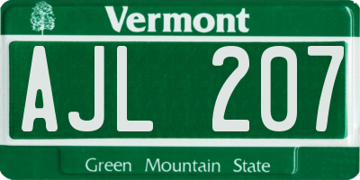 VT license plate AJL207