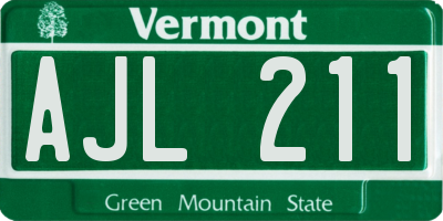 VT license plate AJL211