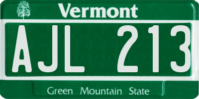 VT license plate AJL213
