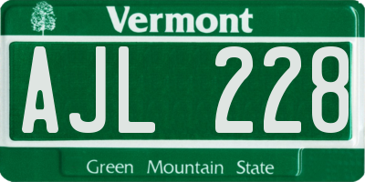 VT license plate AJL228