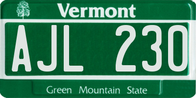 VT license plate AJL230