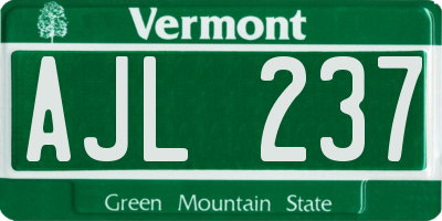 VT license plate AJL237
