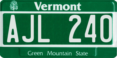 VT license plate AJL240