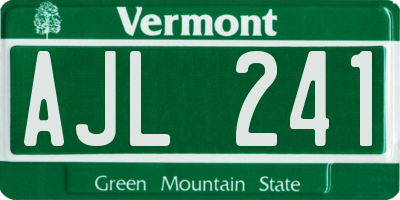 VT license plate AJL241
