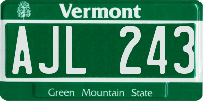 VT license plate AJL243