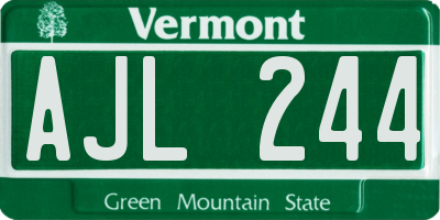 VT license plate AJL244