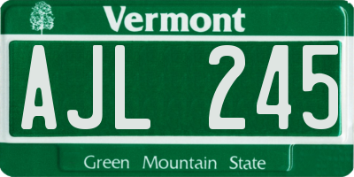 VT license plate AJL245