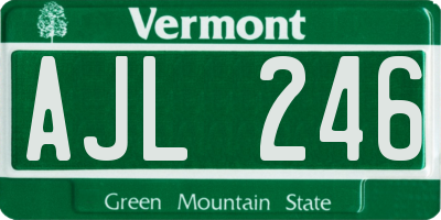 VT license plate AJL246