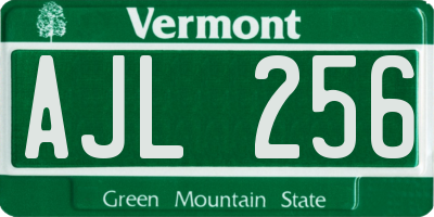 VT license plate AJL256