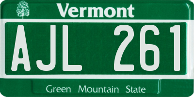 VT license plate AJL261