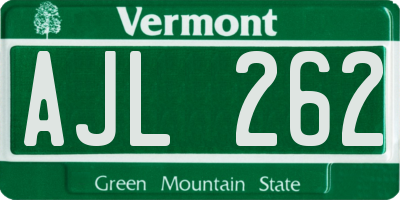 VT license plate AJL262