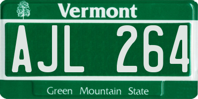 VT license plate AJL264