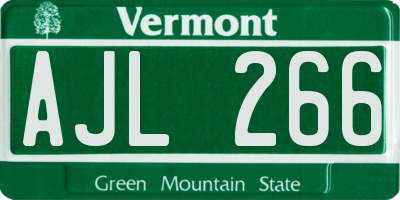VT license plate AJL266