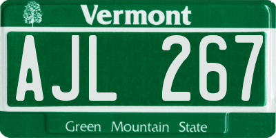 VT license plate AJL267