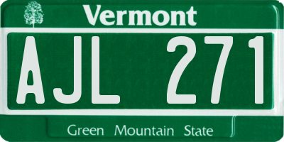 VT license plate AJL271