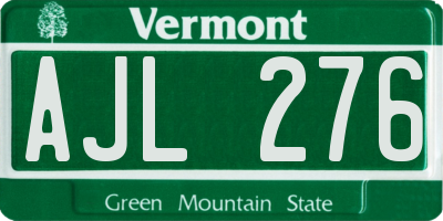 VT license plate AJL276