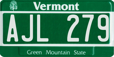 VT license plate AJL279