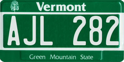 VT license plate AJL282