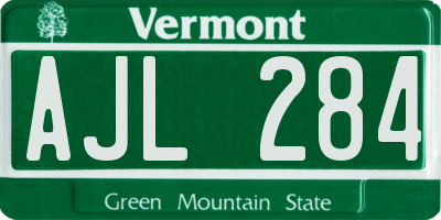 VT license plate AJL284