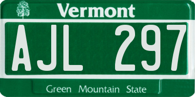VT license plate AJL297