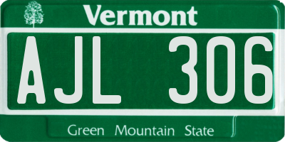 VT license plate AJL306