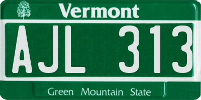 VT license plate AJL313