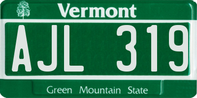 VT license plate AJL319