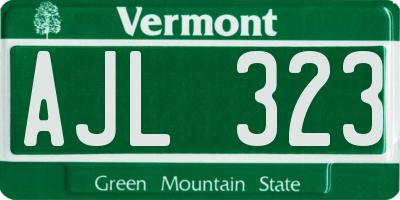 VT license plate AJL323