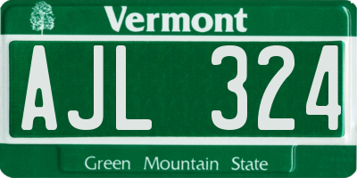 VT license plate AJL324