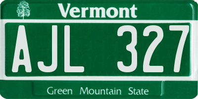VT license plate AJL327