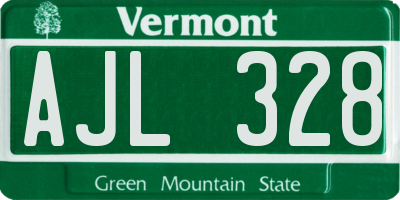 VT license plate AJL328