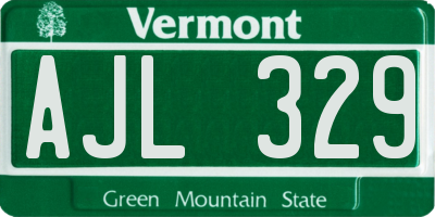 VT license plate AJL329