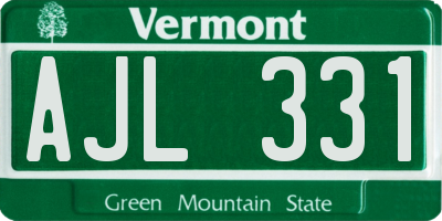 VT license plate AJL331