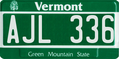 VT license plate AJL336