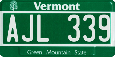 VT license plate AJL339