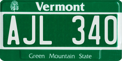 VT license plate AJL340