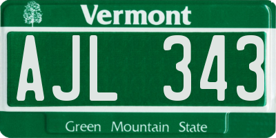 VT license plate AJL343