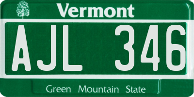 VT license plate AJL346